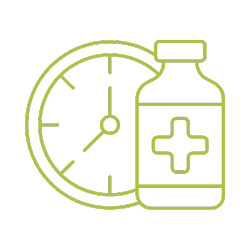 Lifestyle_preventive Icon depicting a clock and medication